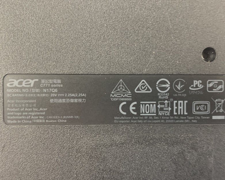 Acer C771 Series Bottom Laptop Cover N17Q6