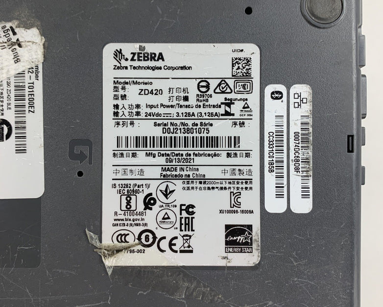 Zebra ZD420 Label Printer 203 DPi USB Network Tested and Prints Missing Spring