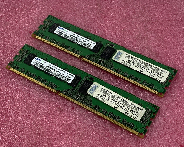 Samsung 4GB Kit 2x4GB 2Rx8 PC3-10600R-09-10-B0-D2 Server Ram M393B5673EH1
