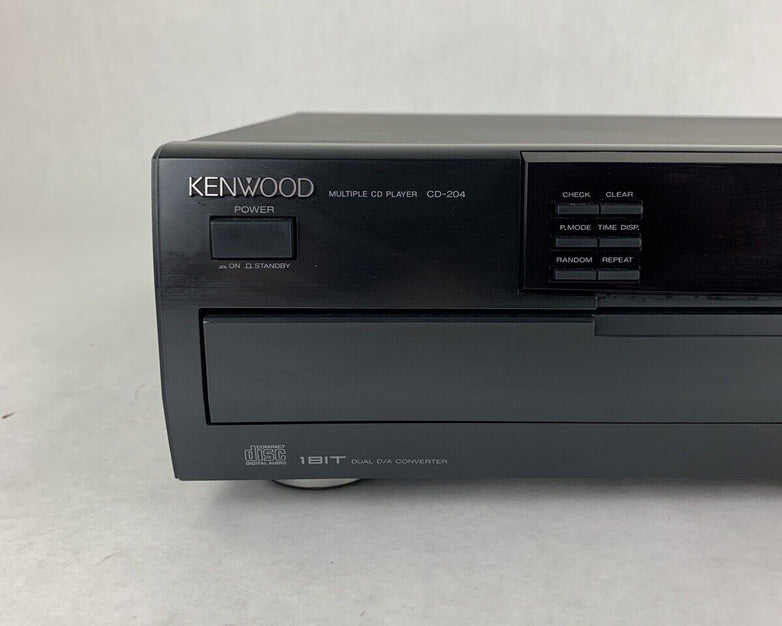 Kenwood CD-204 5-Disc CD Changer Missing Remote Broken Stop/Pause Buttons Tested