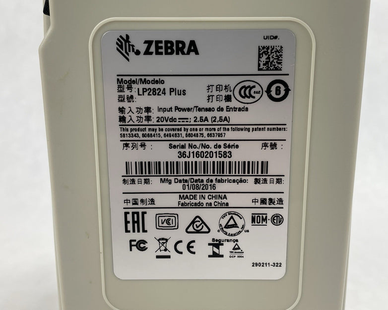 Zebra LP 2824 Z Direct Thermal Barcode Label Printer Tested