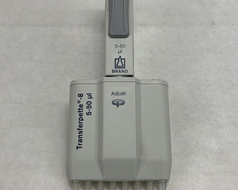 BrandTech Transferpette -8 5-50 µL 8 Channel Adjustable Pipette
