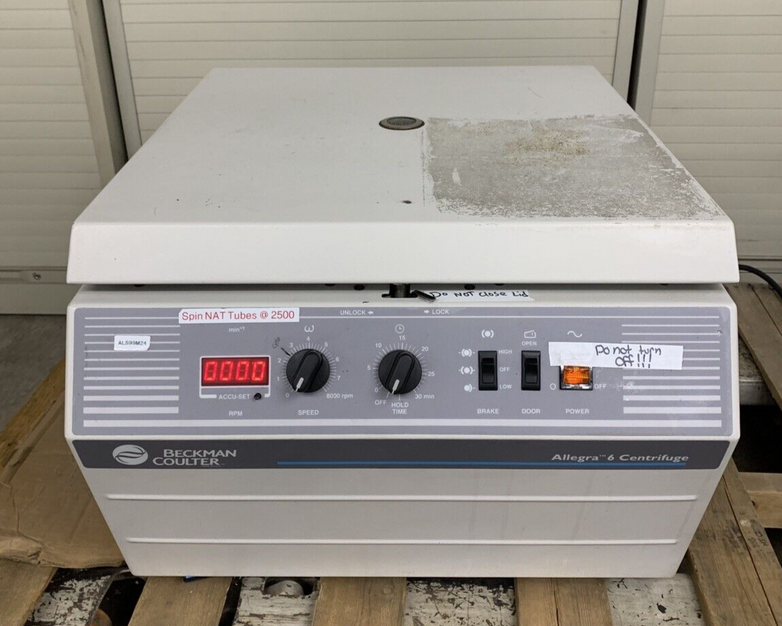 Beckman Allegra 6 Bench Top Centrifuge Tested Bad Timer For Parts and Repair