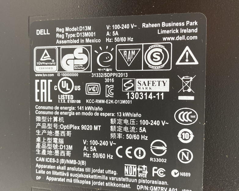 Dell OptiPlex 9020 MT Intel Core i5-4590 3.30GHz 4GB RAM No HDD No OS