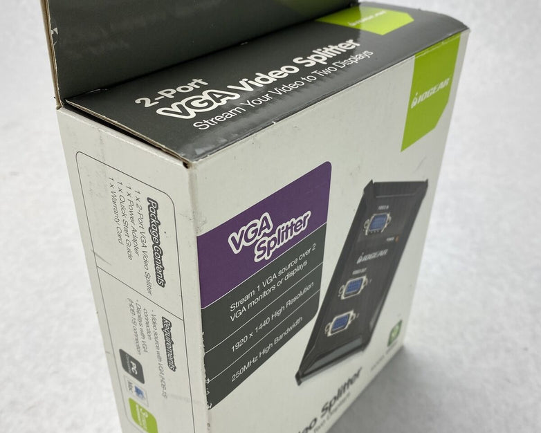 IOGEAR GVS62 2-Port VGA Video Splitter for Analog Displays NEW