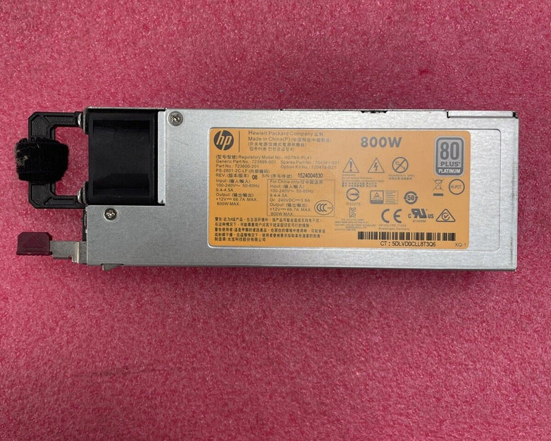 HP HSTNS-PL41 723599-001 800W 80 Plus Platinum Power Supply Tested