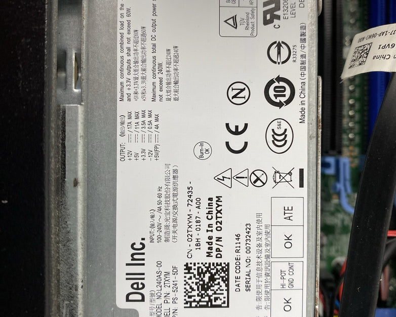 Dell OptiPlex 790 SFF Intel Core i5-2400 3.10GHz 4GB RAM No HDD No OS