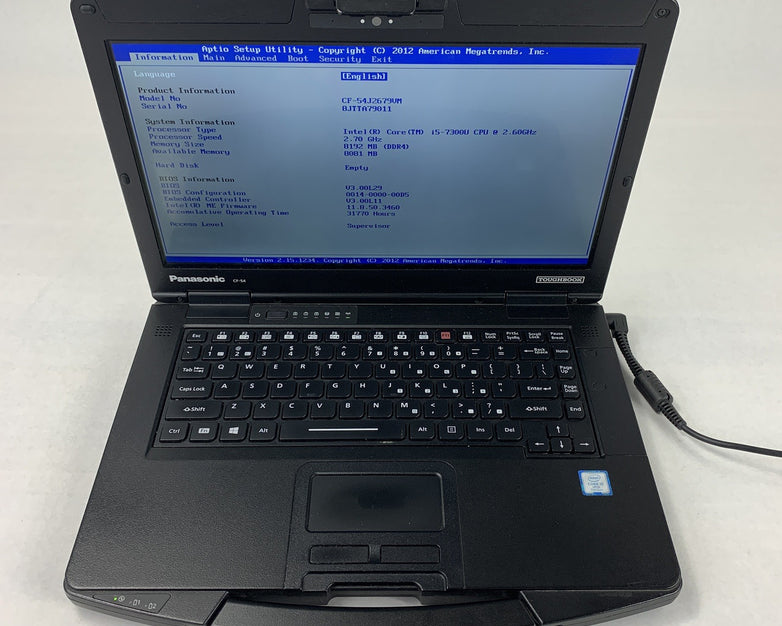 Panasonic Toughbook CF-54 14" Touch i5-7300U 2.6GHz 8GB RAM No Battery No HDD/OS
