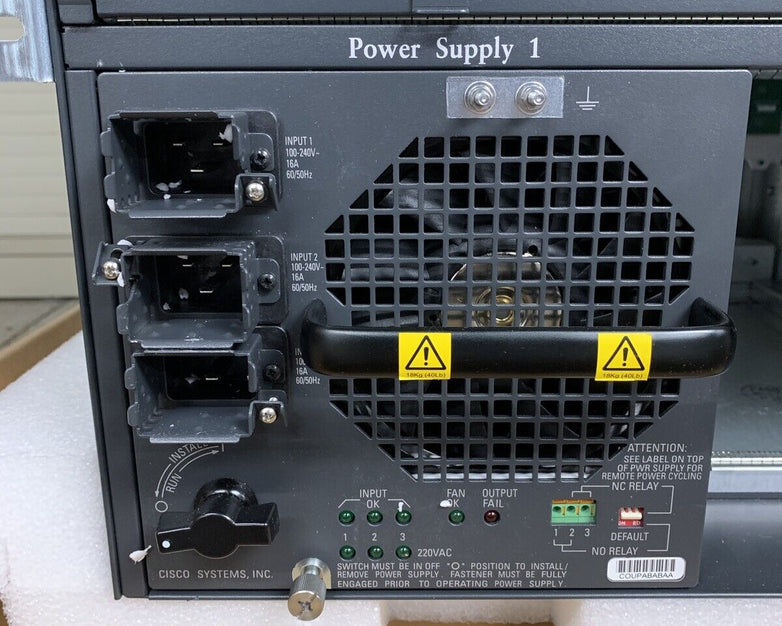 Cisco WS-C6509-V-E Genuine Chassis W/ 1x Power Supply Box Opened No Faceplate