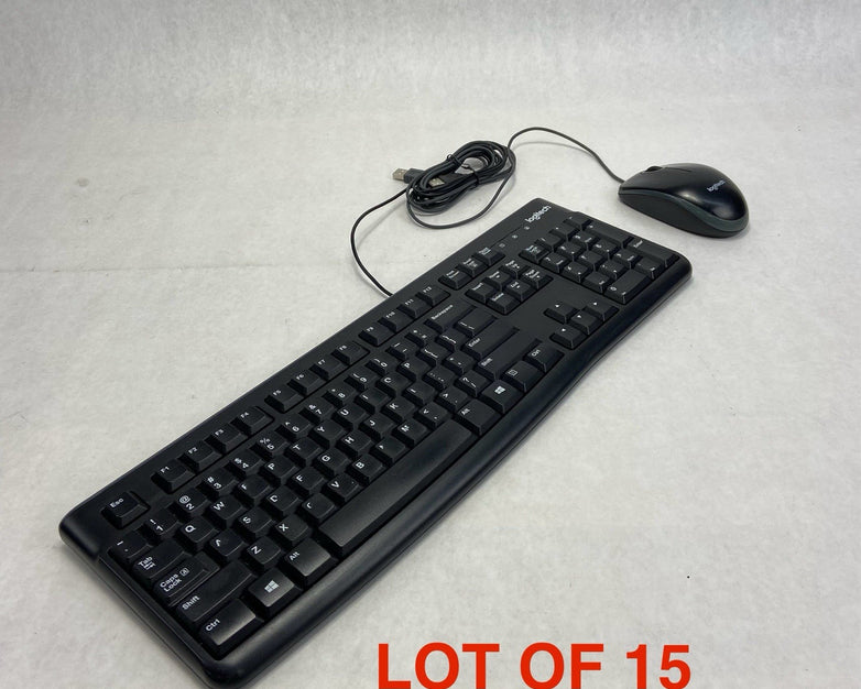 Logitech MK120 Wired Keyboard and Mouse Combo Lot of 15