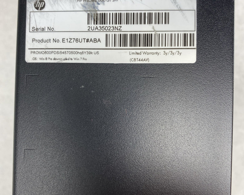 HP ProDesk 600 G1 SFF Intel Core i5-4570 3.20GHz 8GB RAM DVDRW No HDD OS