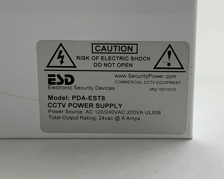 ESD PDA-EST8 CCTV Power Supply Box Untested