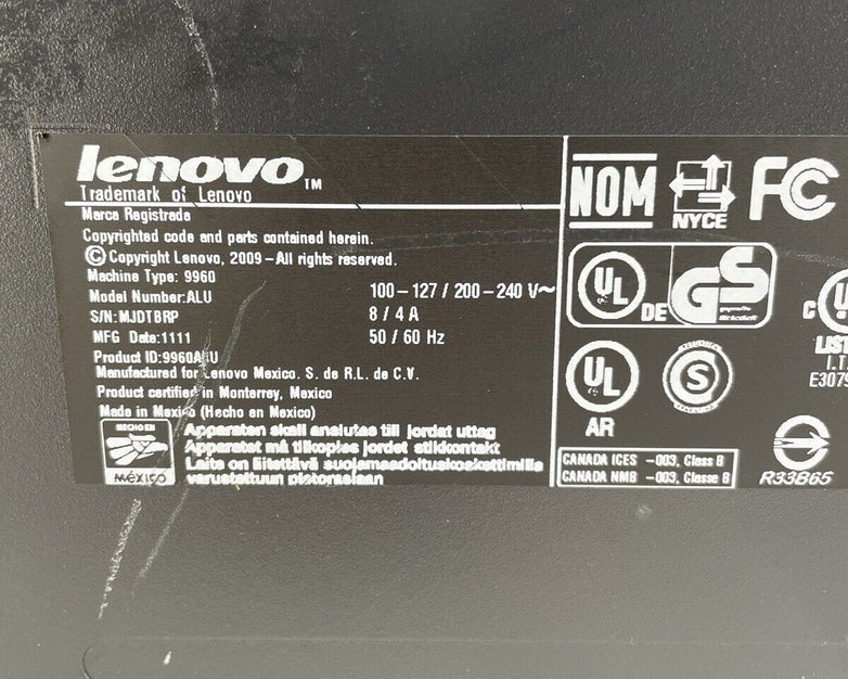 Lenovo ThinkCentre 9960 MT Intel Core 2 Duo E7500 2.93GHz 2GB RAM No HDD No OS