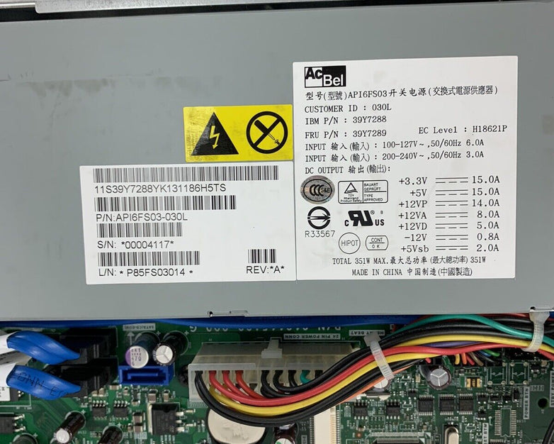 IBM System X 3250 M2 Core 2 Duo E8400 3.0 GHz 2 GB RAM Server No OS No HDD
