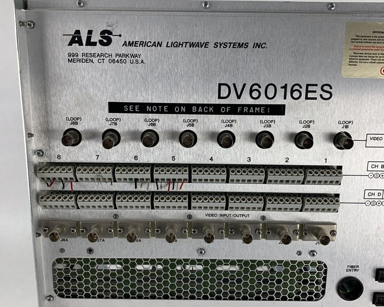 ADC Video Systems DV6016ES Chasis w/ 1x DV6301TXD Card Power Tested