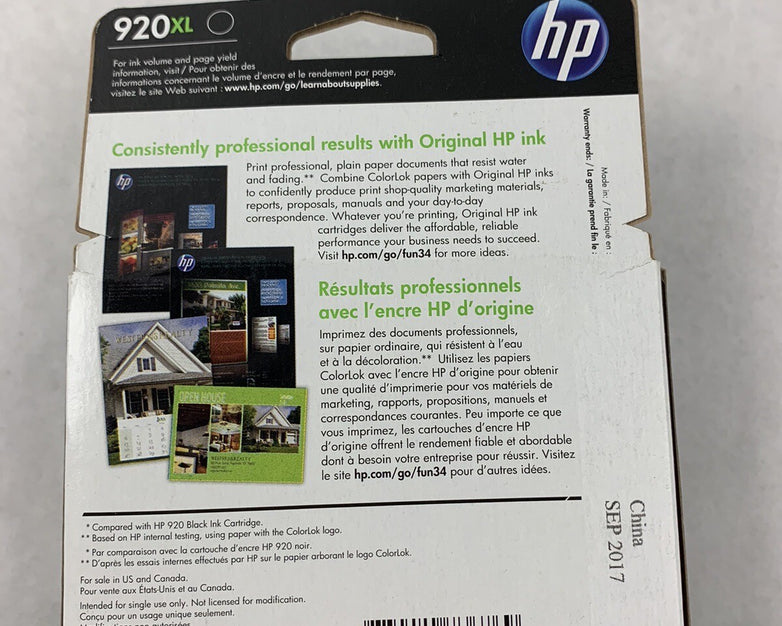 HP 920XL CD975AN Black Ink Cartridge EXP 9/17 (Lot of 3)
