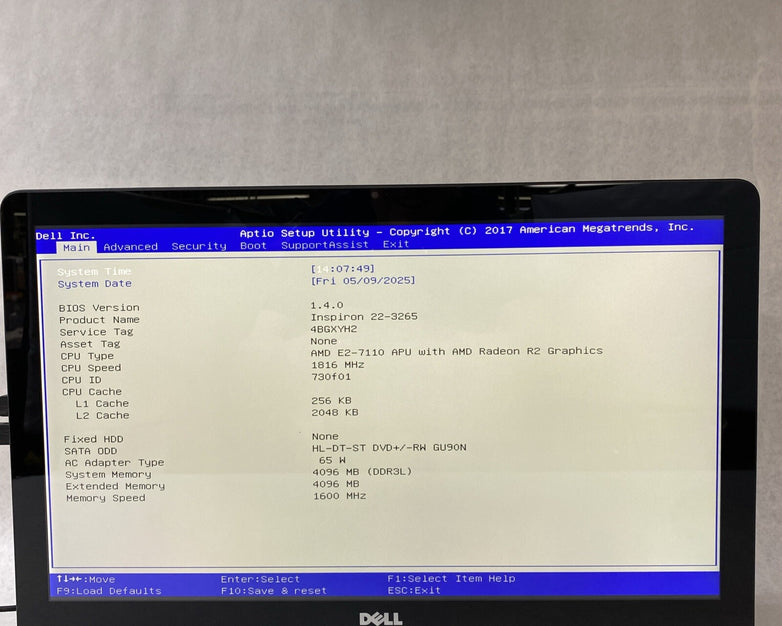 Dell Inspiron 22-3265 21.5" Touch AIO AMD E2-7110 1.80GHz 4GB RAM No HDD OS