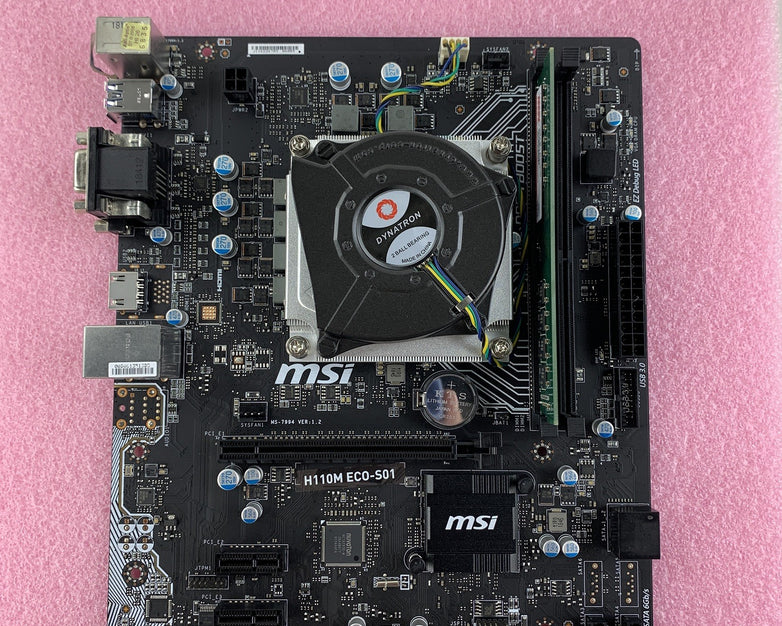 MSI H110M ECO-S01 Intel Celeron G3900 2.80GHz 8 GB Ram LGA1151 Motherboard No IO