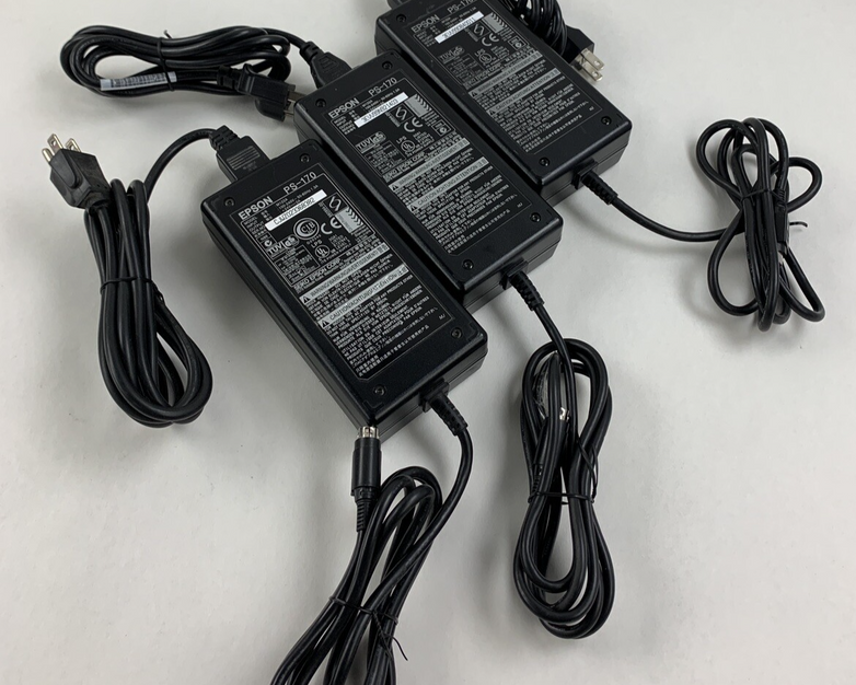 Epson PS-170 M122A OEM 48W AC Adapter 24V 2A with Power Cord Lot of 3
