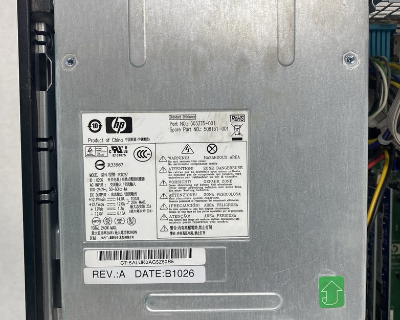 HP Compaq 6000 Pro SFF Intel Core 2 Duo E7500 2.93GHz 8GB RAM No HDD No OS