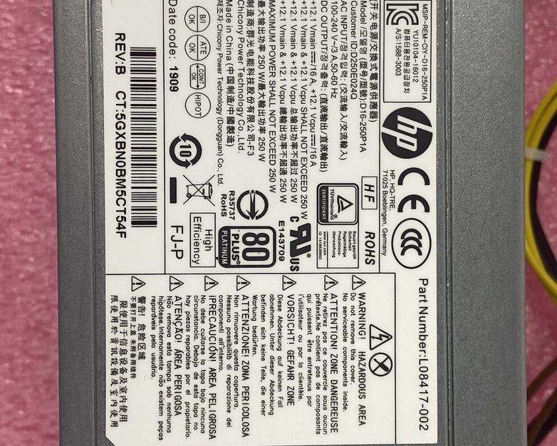 HP D16-250P1A 250W Power Supply Tested