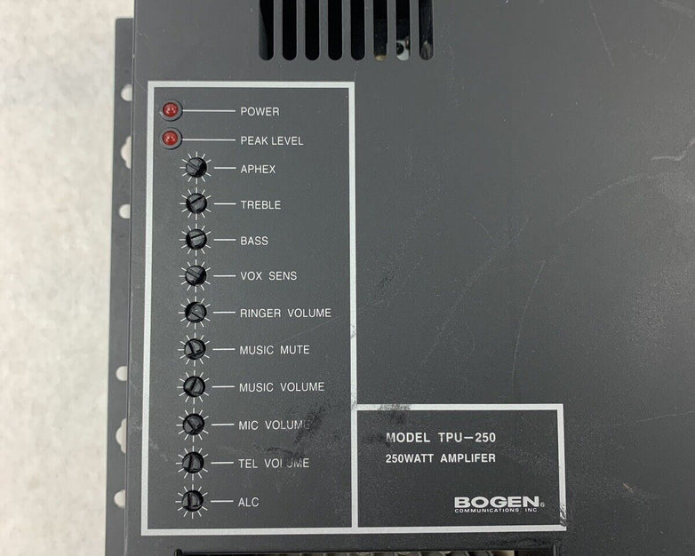 Bogen TPU-250 250 Watt Amplifier Amp Power Tested No Output For Parts and Repair