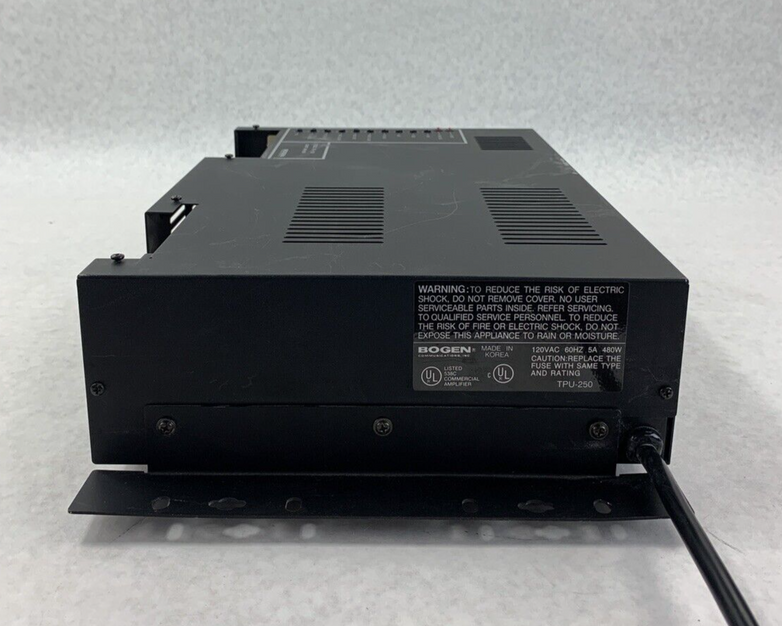 Bogen TPU-250 250 Watt Amplifier Amp Power Tested No Output For Parts and Repair