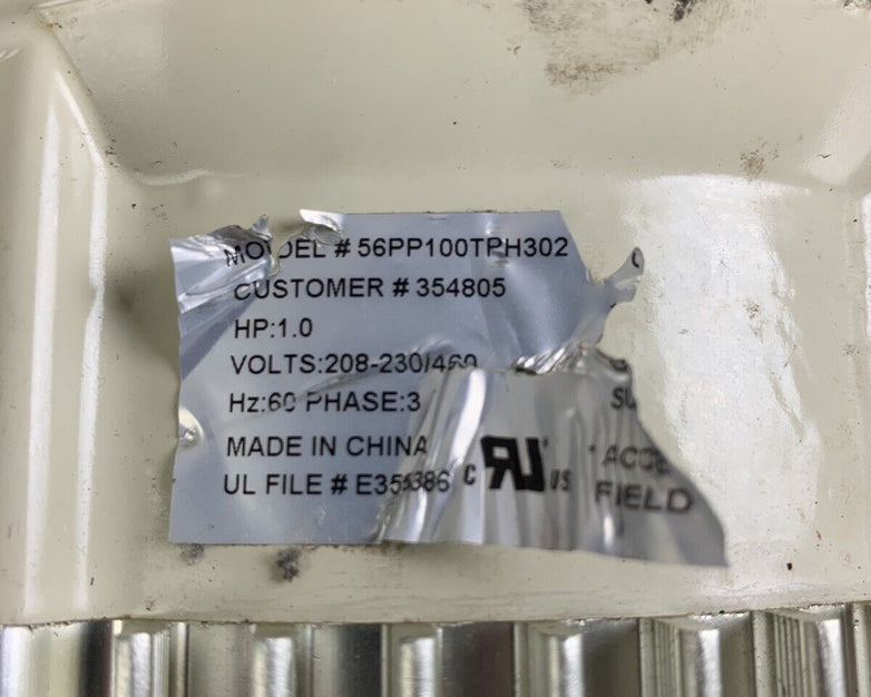 Electric Pump Motor 208-230/460VAC 3Ph 3450RPM Frame 56Y for Parts and Repair