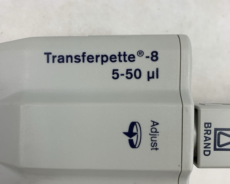 BrandTech Transferpette -8 5-50 µL 8 Channel Adjustable Pipette