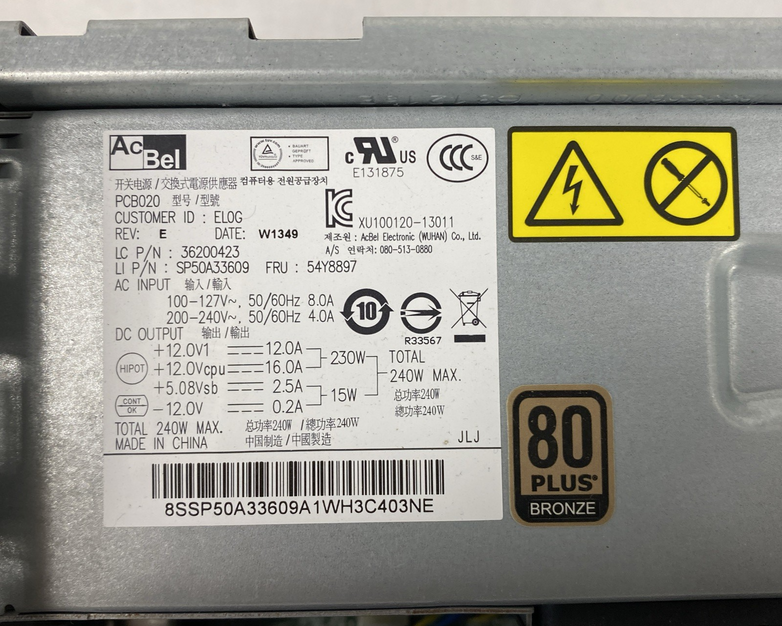 Lenovo ThinkCentre M93P SFF Intel Core i5-4570 3.20GHz 8GB RAM No HDD No OS