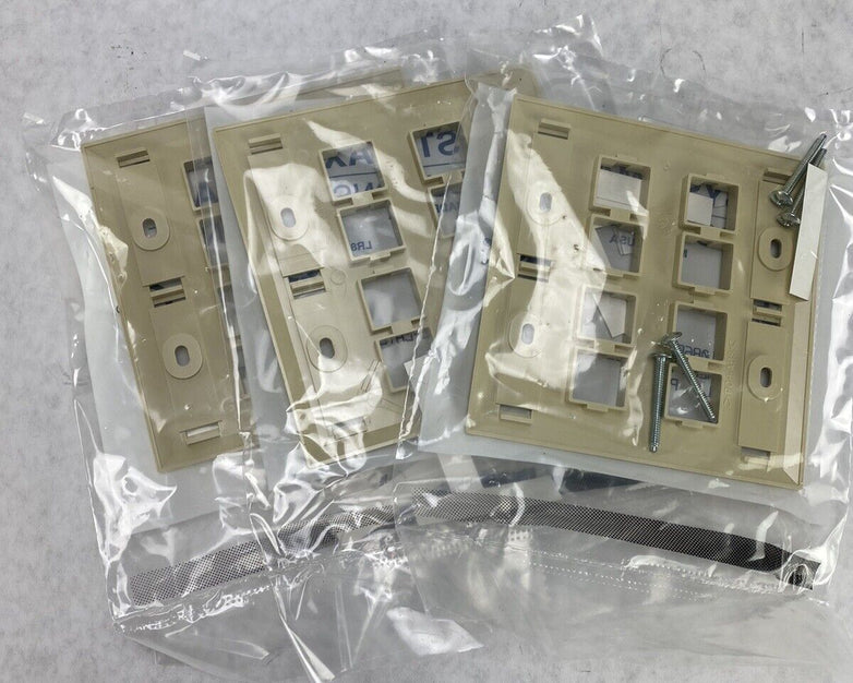 Lot( 3 ) Systimax 108685017 L Type M28L-246 8-Port Flush Mounted Faceplate Ivory