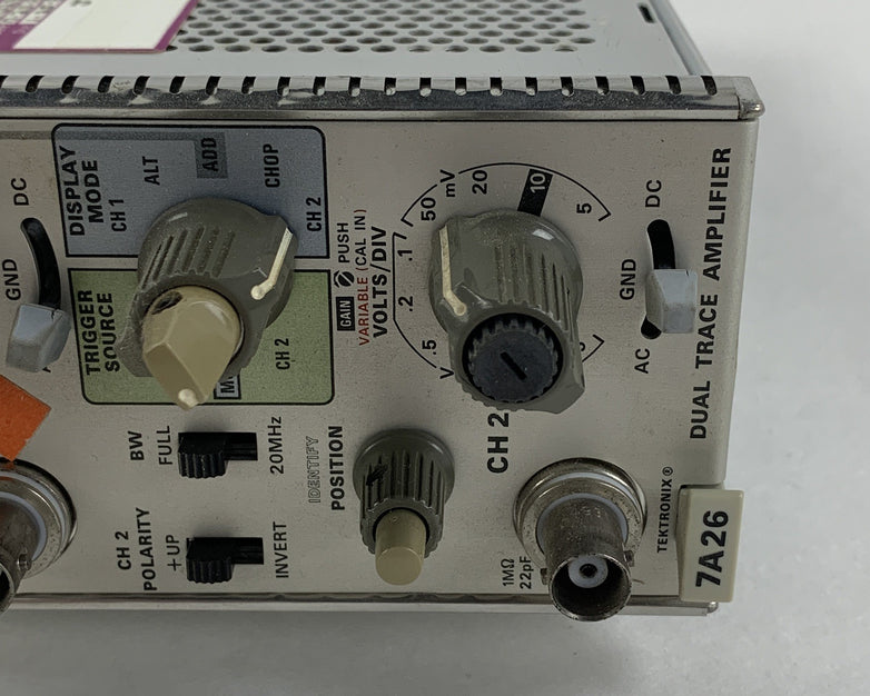 Tektronix 7A26 Dual Trace Amplifier Oscilloscope Plug-In Power Tested