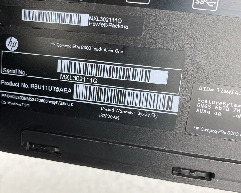 HP Compaq Elite 8300 AIO 23" Touch i5-3470 3.20GHz 4GB RAM DVDRW Stand No HDD OS