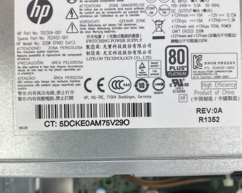 HP ProDesk 600 G1 TWR Intel Core i3-4130 3.40GHz GPU 8GB RAM DVDRW No HDD OS