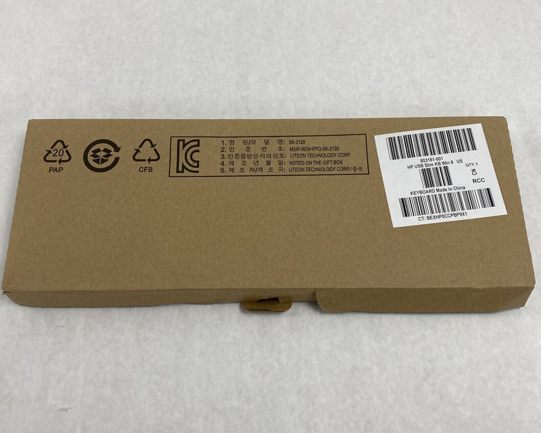 New HP 803181-001 USB Slim SK-2120 Keyboard 105key w/ Multimedia Black NIB