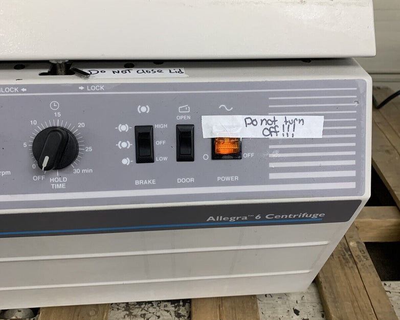 Beckman Allegra 6 Bench Top Centrifuge Tested Bad Timer For Parts and Repair