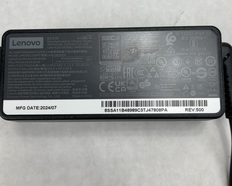 Lenovo Model PA-1650-74 65 watt AC adapter/charger w power cord Lot of 5