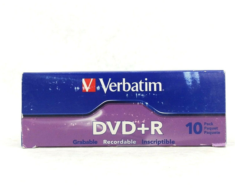 10 Pack DVD+R Recordable Verbatim 120 Min 4.7GB/16x In Jewel Case (Lot of 3)