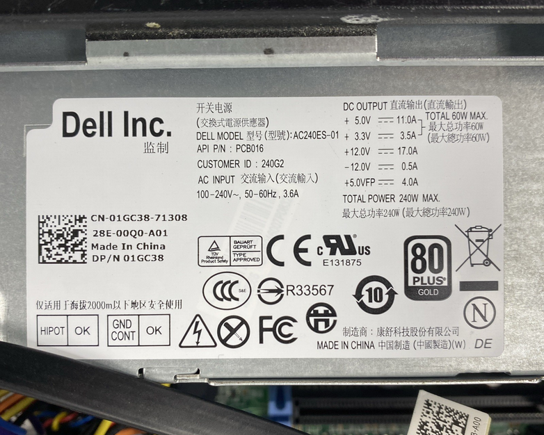 Dell OptiPlex 790 SFF Intel Core i3-2120 3.30GHz 4GB RAM No HDD No OS