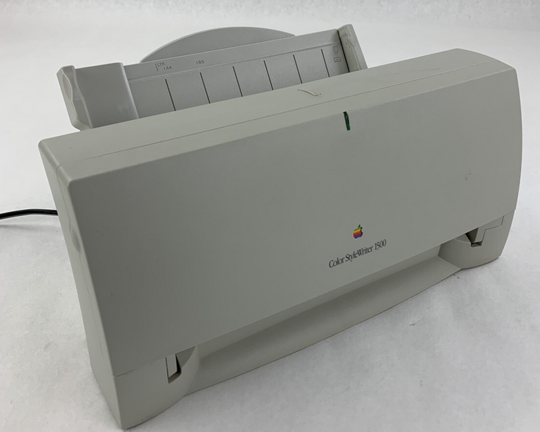 Apple M3374 Printer Vintage Color Style Writer 1500 Powers On W/ Power Supply