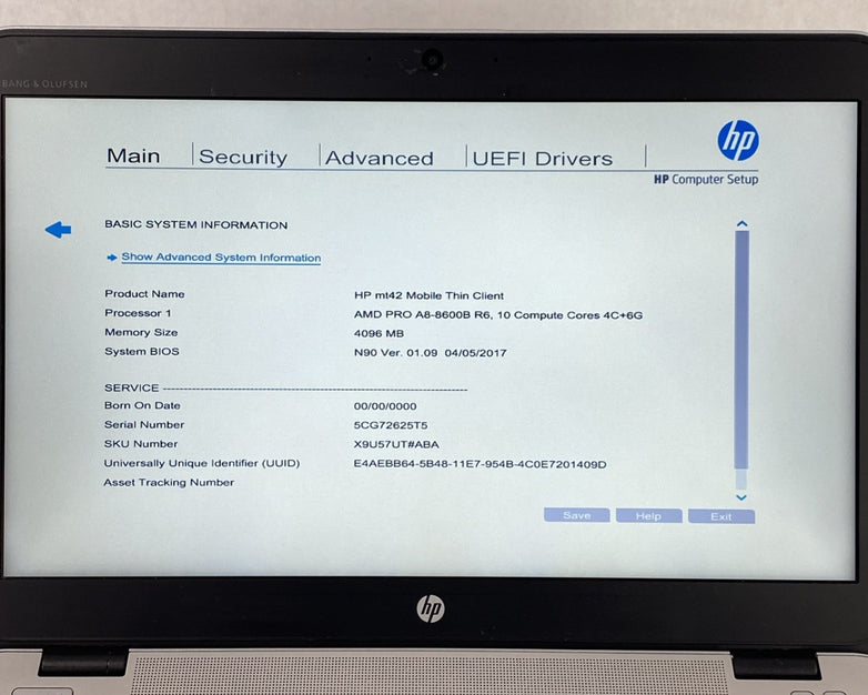 HP mt42 Mobile Thin Client AMD Pro A8 8600B R6 1.6GHz 4GB RAM 14" No Batt/HDD/OS