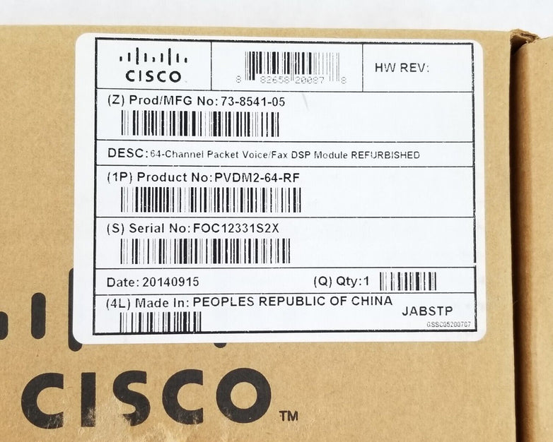 Cisco 73-8541-05 PVDM2-64-RF 64-Channel Packet Voice/Fax DSP Module Referb