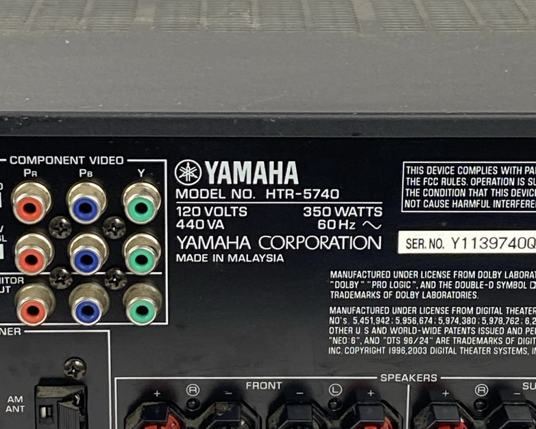 Yamaha HTR-5740 Natural Sound AV Receiver No Remote