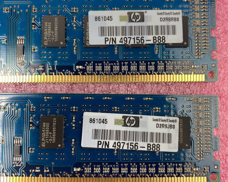 Lot( 10 ) 1GB Elpida EBJ10UE8BDF0-DJ-F 1Rx8 PC3-10600U-9-10-A0 RAM 497156-B88