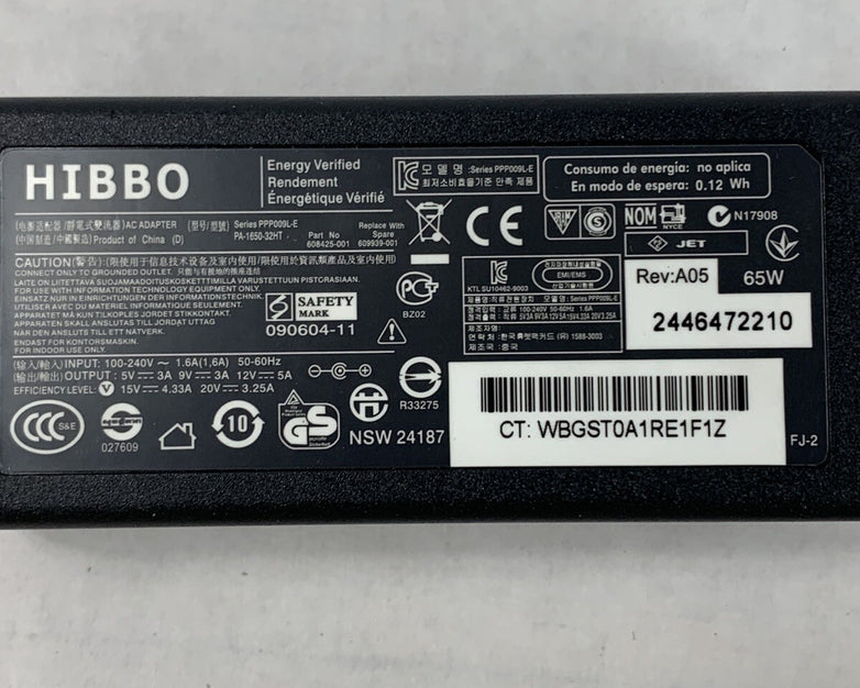 Hibbo PPP009L-E AC Adapter 65W (Lot of 2)