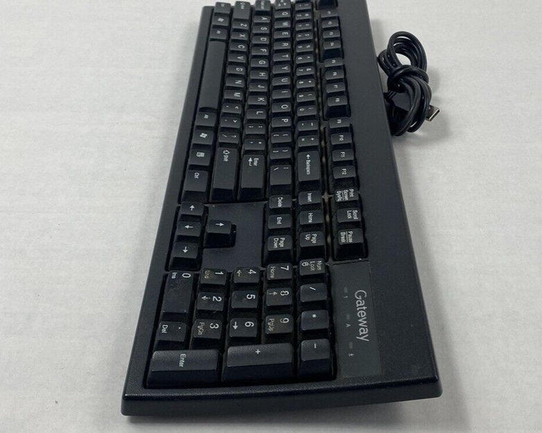Black Gateway KU-0447 USB Wired PC Computer Keyboard Tested