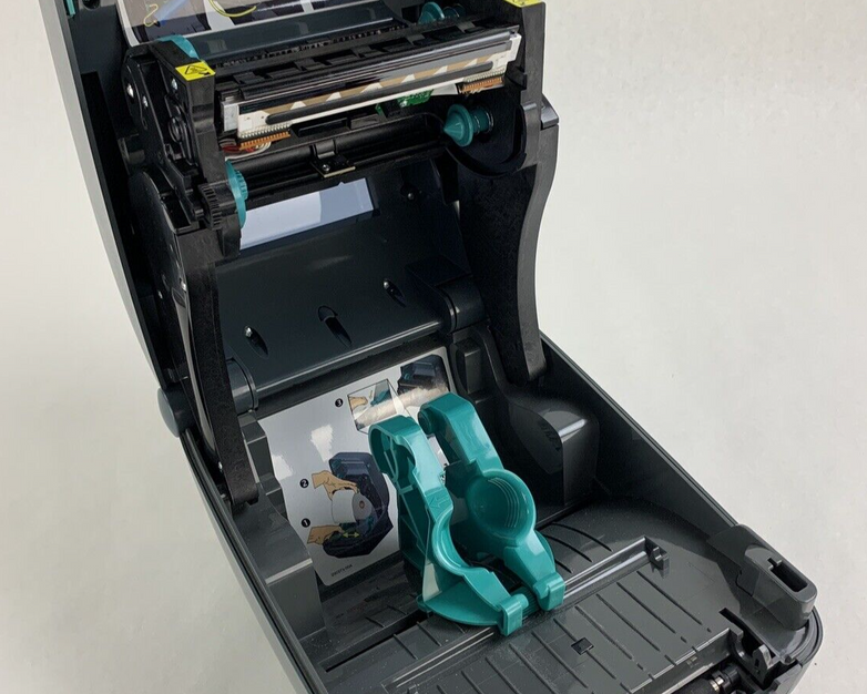 Zebra GX420T Direct Thermal Label Printer Aging Print Head Missing Roller Parts
