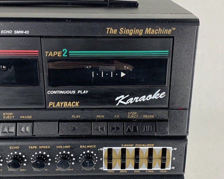 The Singing Machine SMW-43 Karaoke System For Parts and Repair Bad Tape and Mic