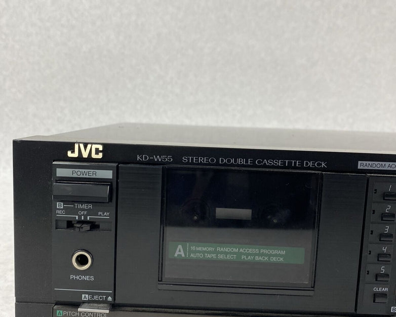 JVC KD-W55J Stereo Double Cassette Tape Deck 20W Dubbing FOR PARTS or REPAIR