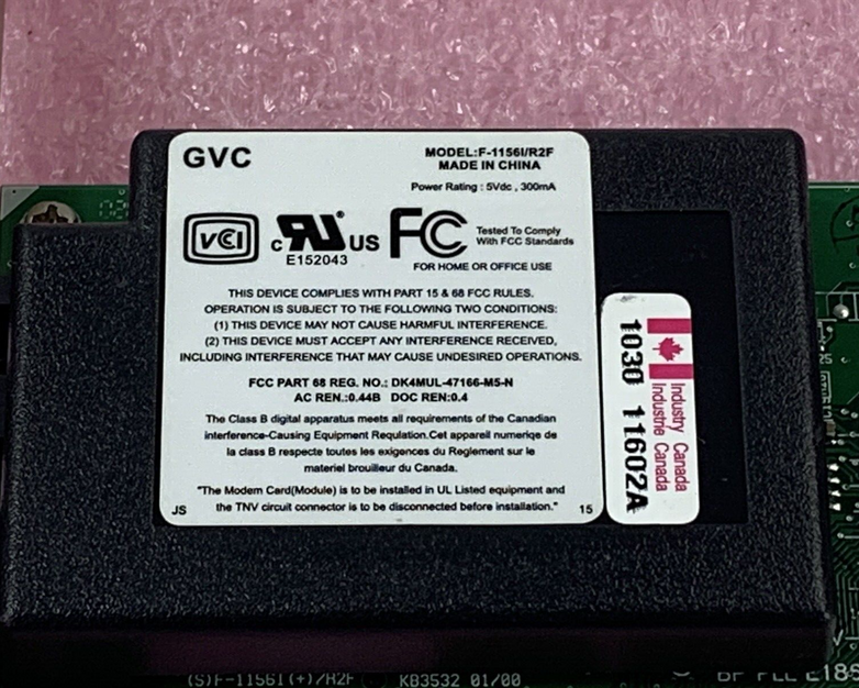 GVC F-1156IV/R9F or Dell 079EKD 01K636 modem PCI card Lot of 3
